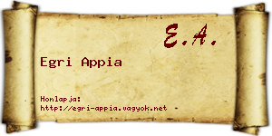 Egri Appia névjegykártya